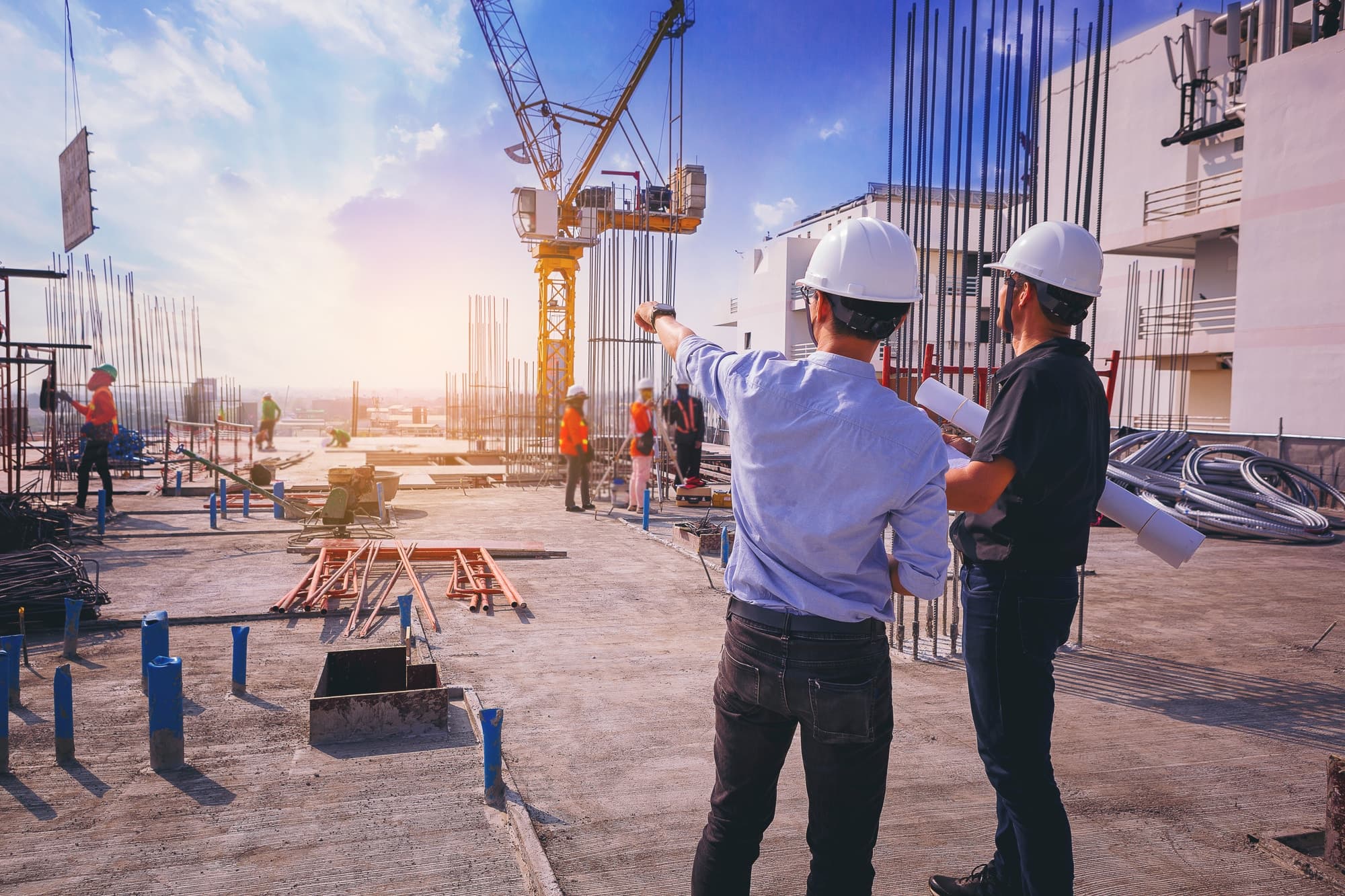 Chantier de développement d'infrastructures en Guinée